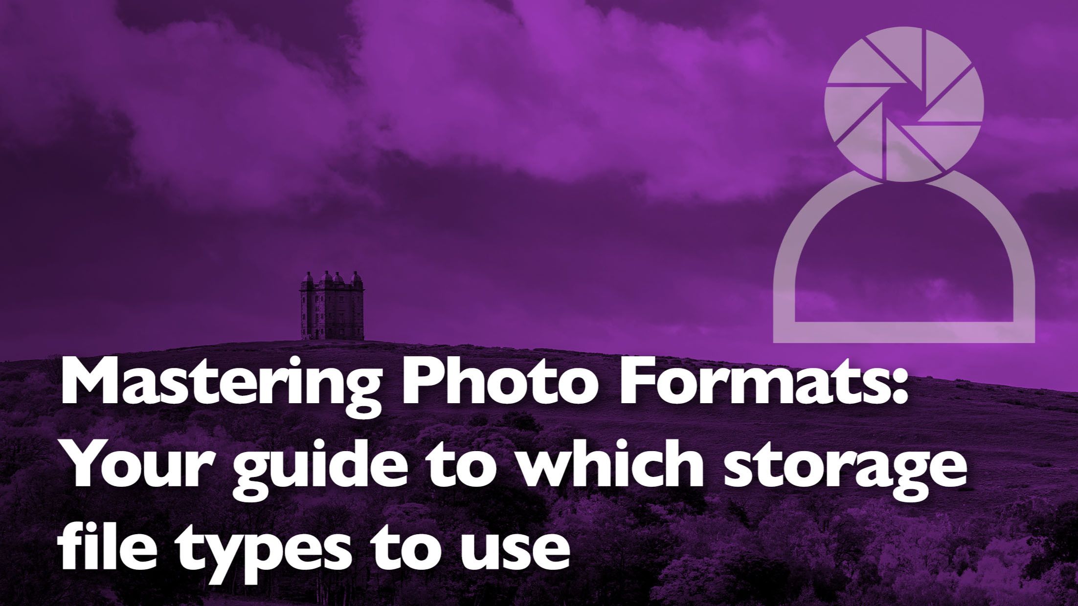 Header graphic for a photography blog post about the different file types available for photographers and why they should use each one.