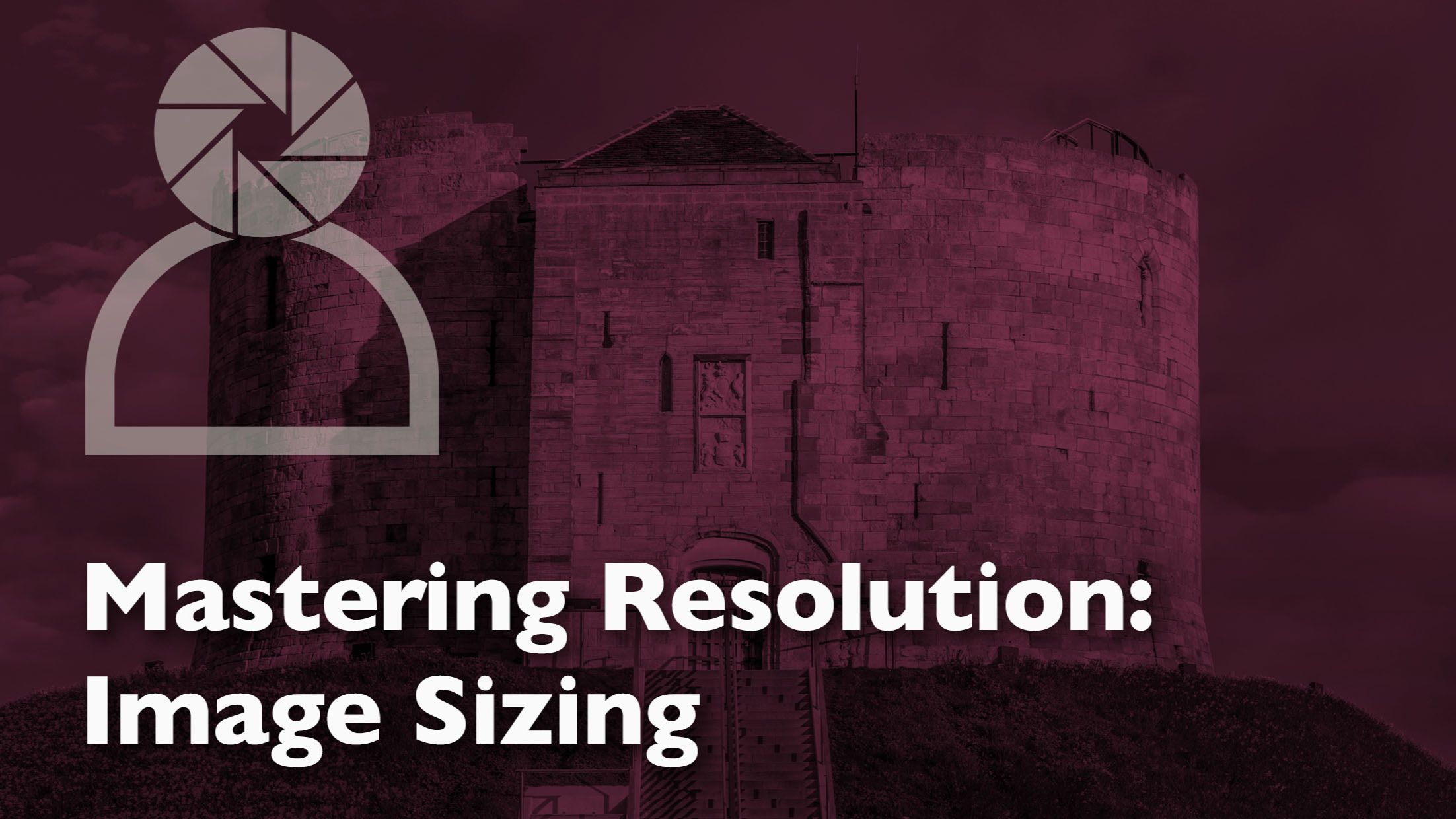 header graphic for a blog post explaining photo resolution and resizing for new photographers