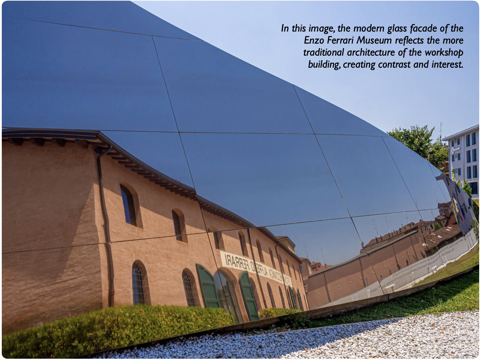 Demonstration reflections in buildings.