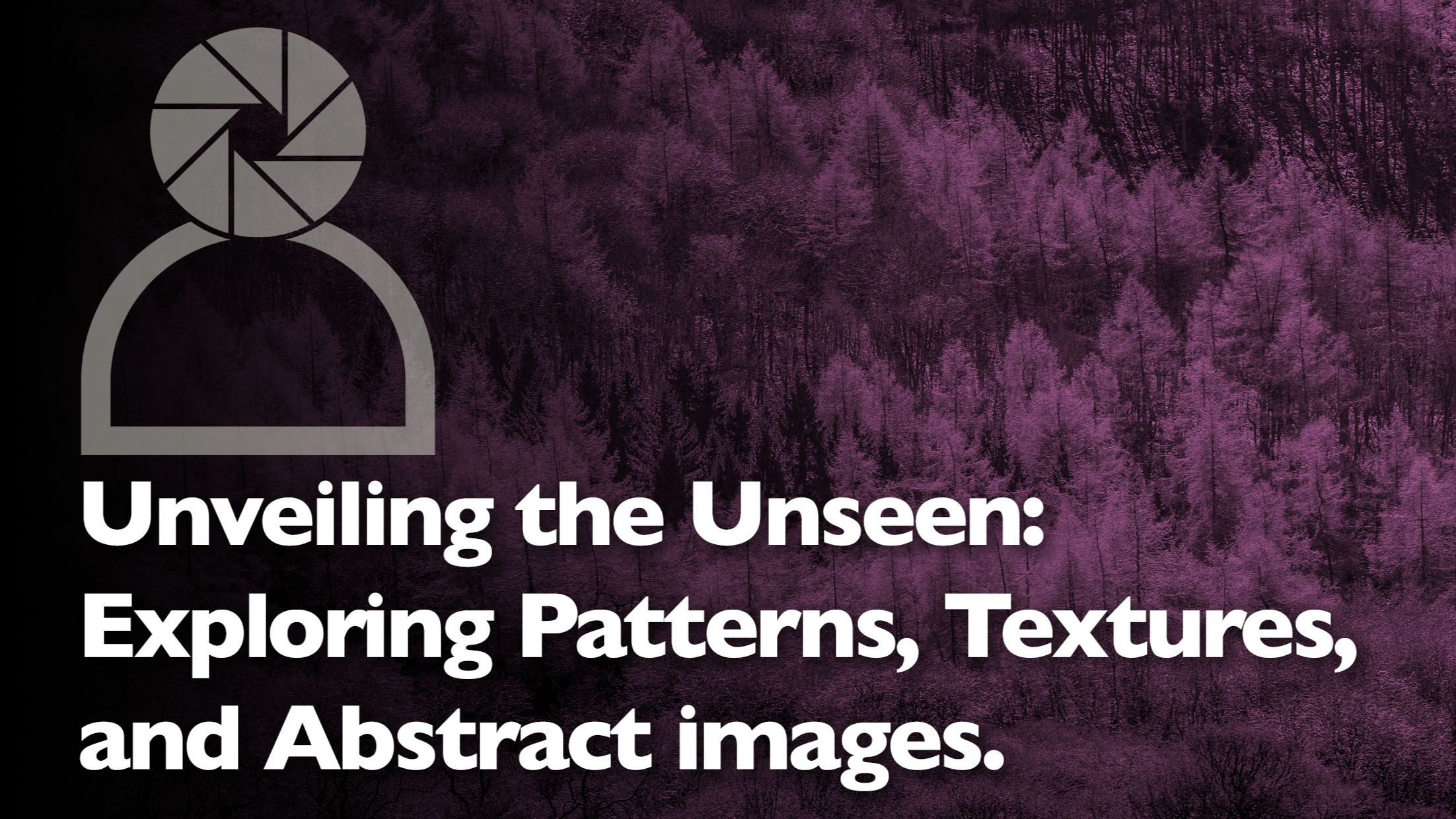 header graphic for a photography blog post about patterns, textures and abstracts.